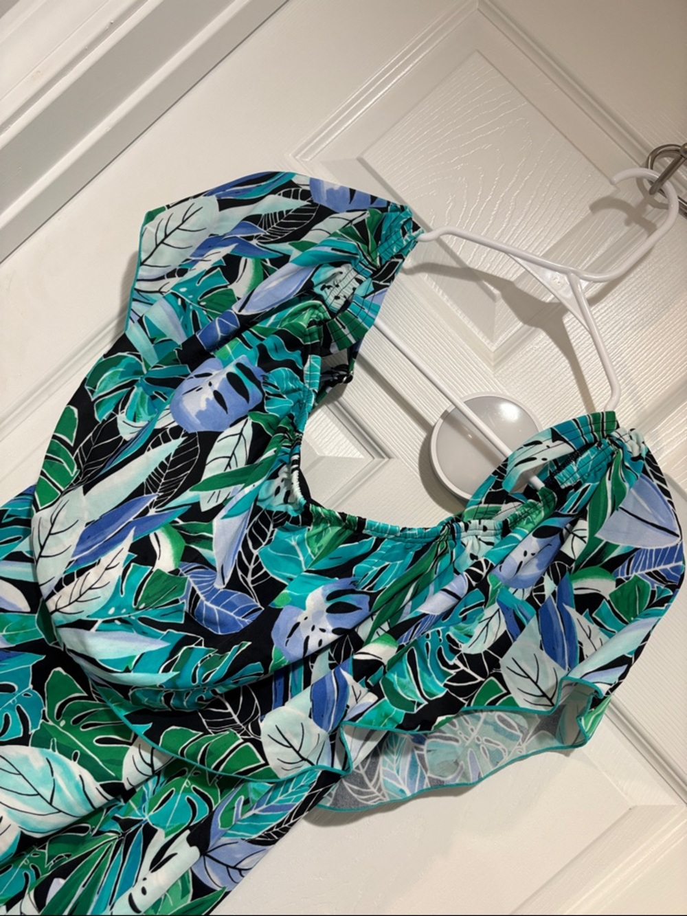 Fit4U Tropical Leaf Print One Piece Swimsuit